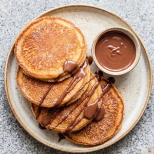 Eggless Churro Pancakes