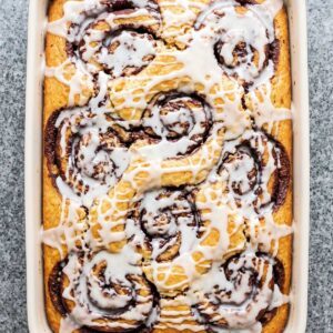 Eggless Cinnamon Roll Cake