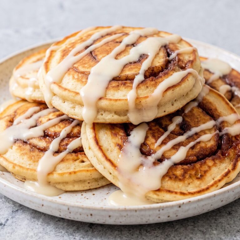 Eggless Cinnamon Roll Pancakes