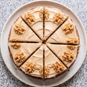 Eggless Coffee Walnut Cake