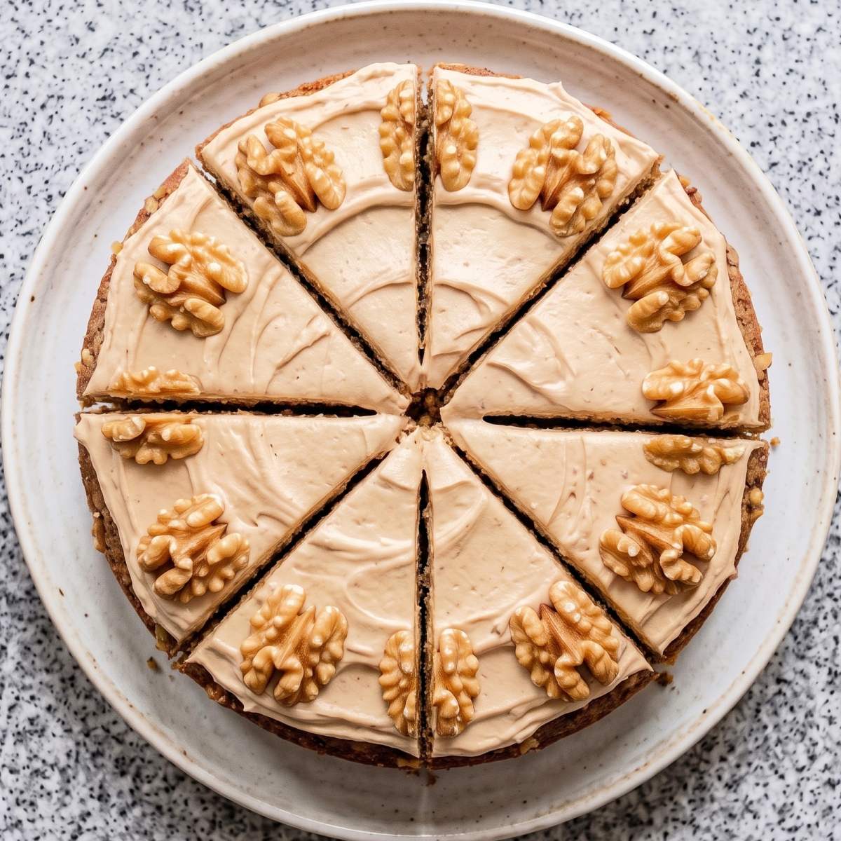Eggless Coffee Walnut Cake
