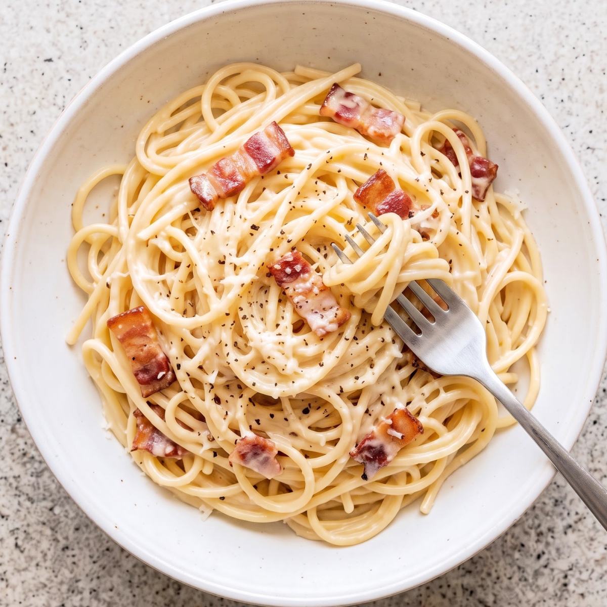 Eggless Creamy Carbonara