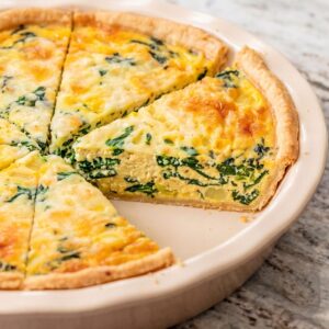 Eggless Creamy Spinach Quiche