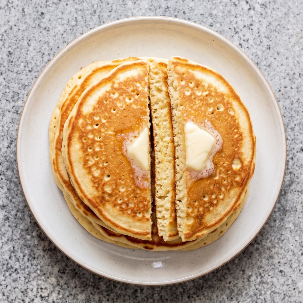 Eggless Fluffy Buttermilk Pancakes