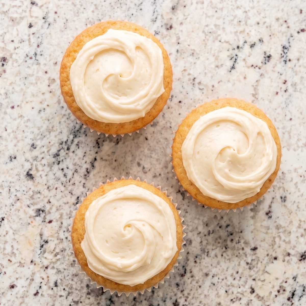 Eggless Fluffy Vanilla Cupcakes
