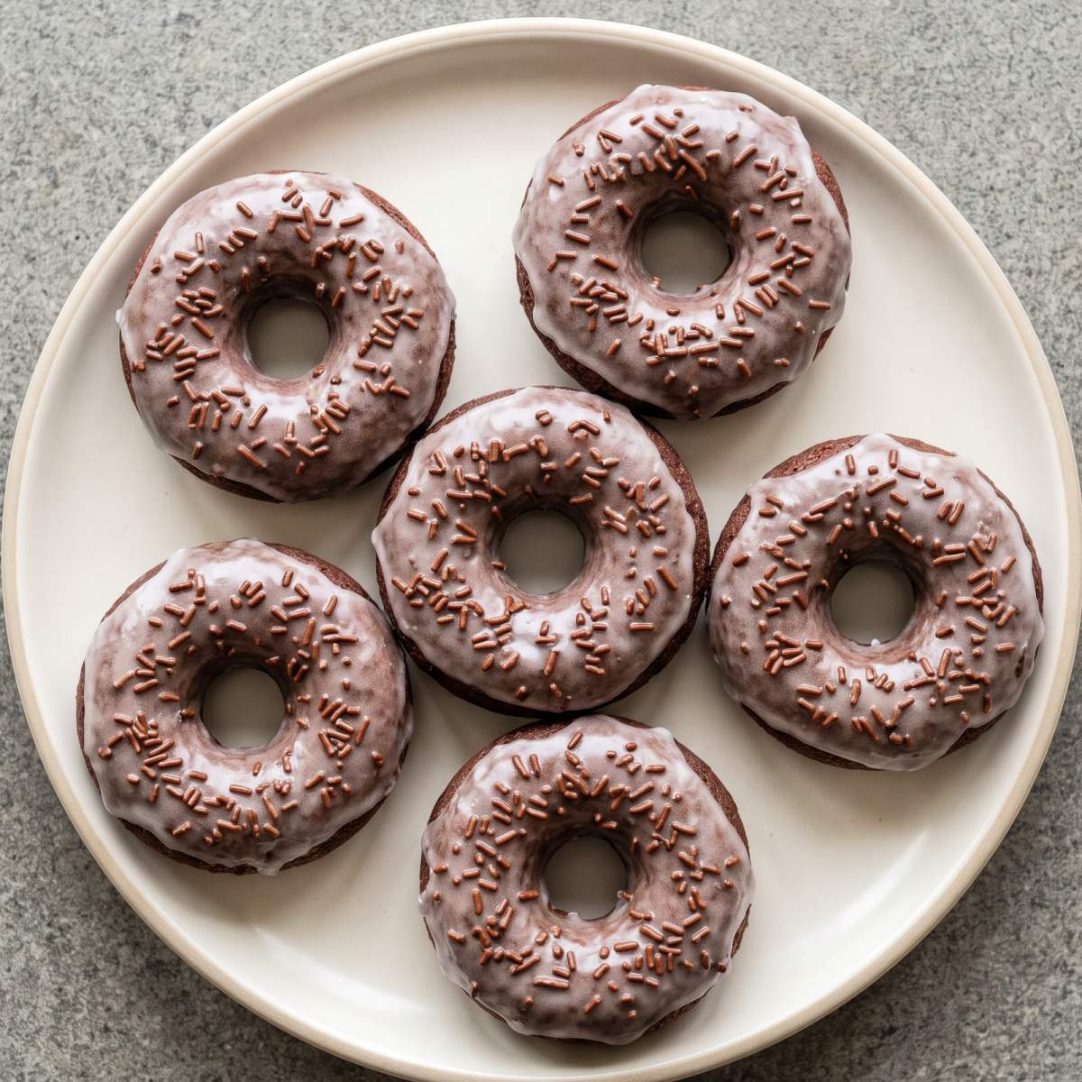Eggless Glazed Chocolate Donuts