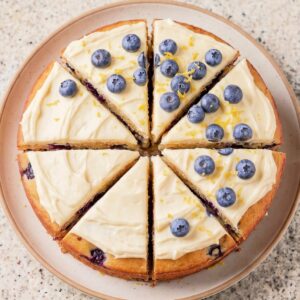 Eggless Lemon Blueberry Cake