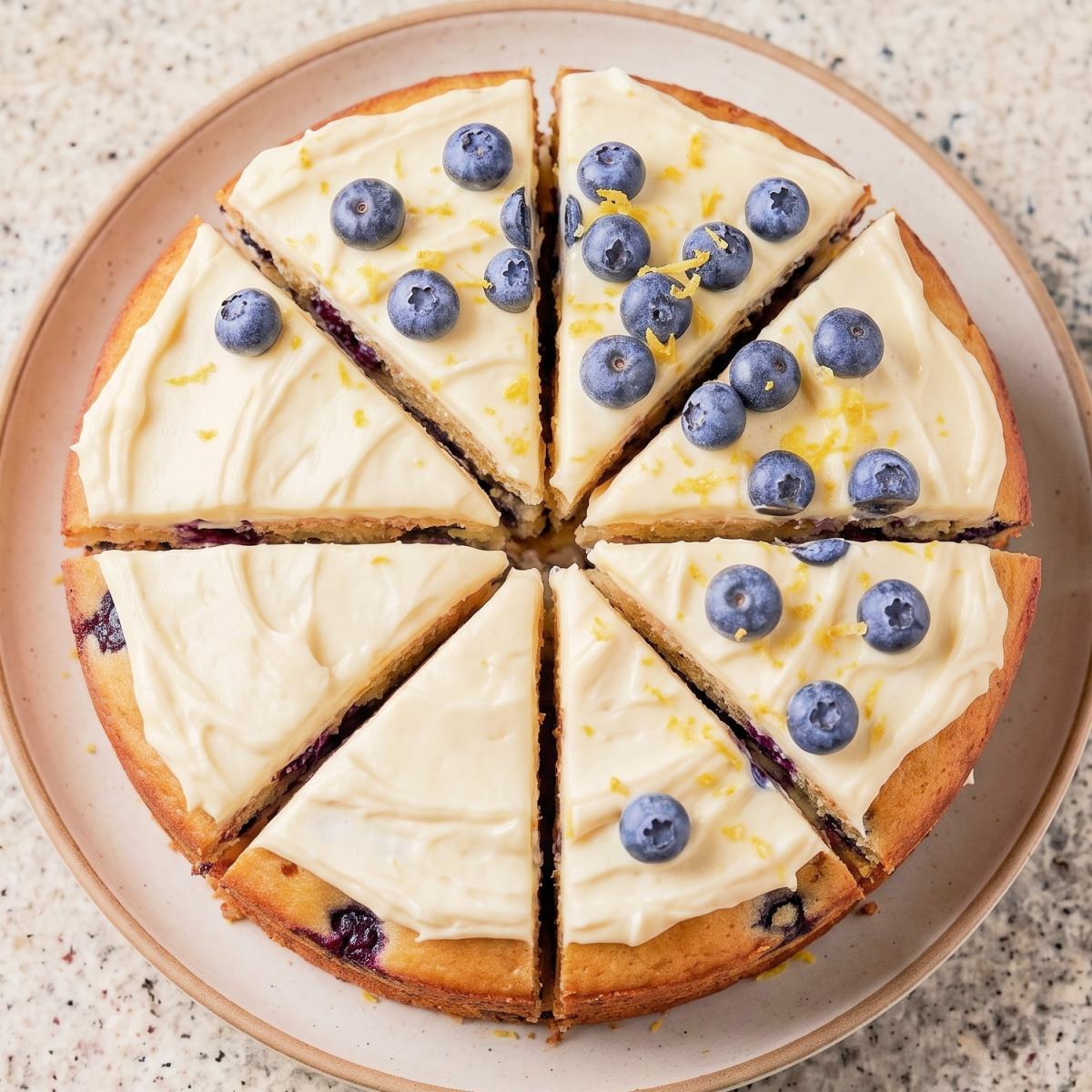 Eggless Lemon Blueberry Cake