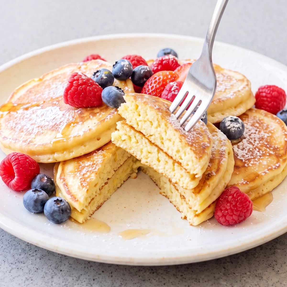 Eggless Lemon Ricotta Pancakes