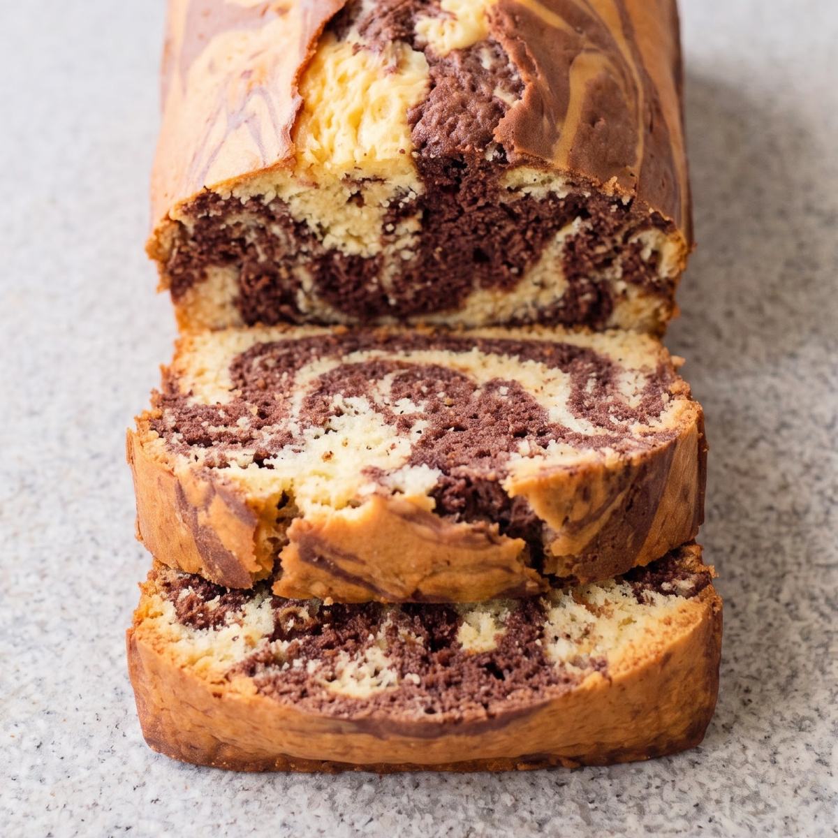 Eggless Marble Loaf Cake