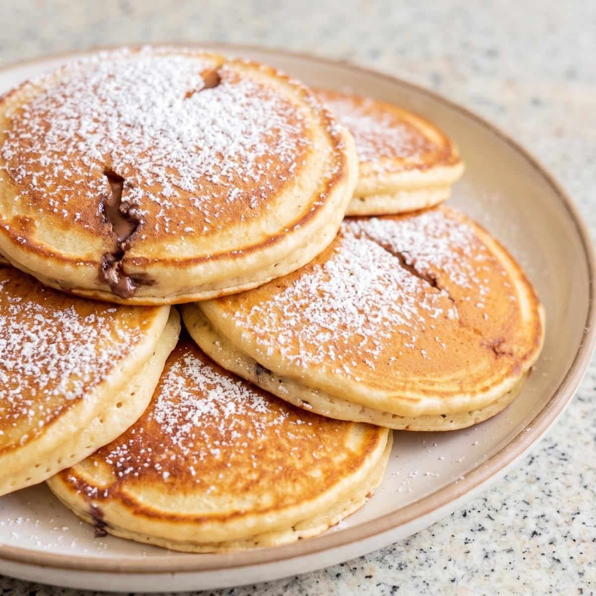 Eggless Nutella Stuffed Pancakes
