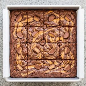 Eggless Peanut Butter Swirl Brownies
