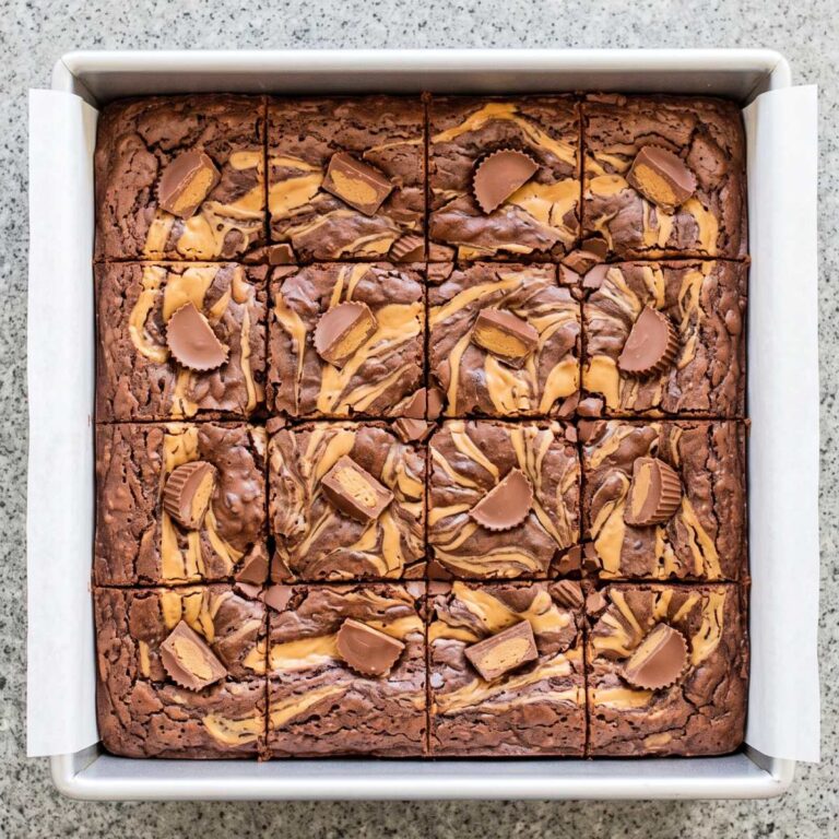Eggless Peanut Butter Swirl Brownies