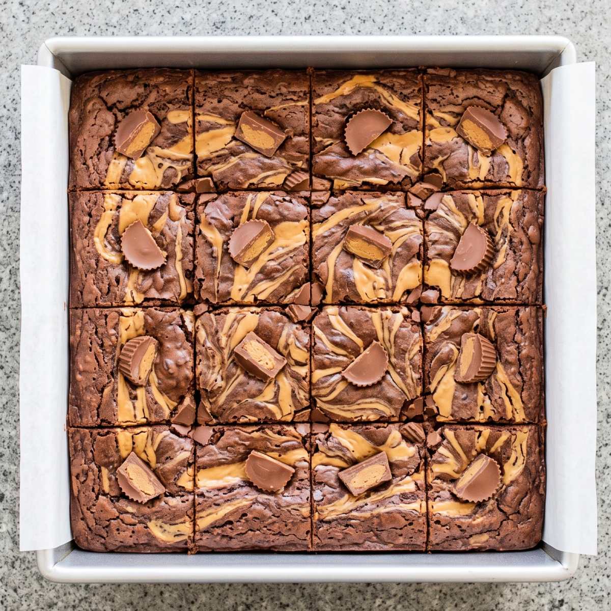 Eggless Peanut Butter Swirl Brownies