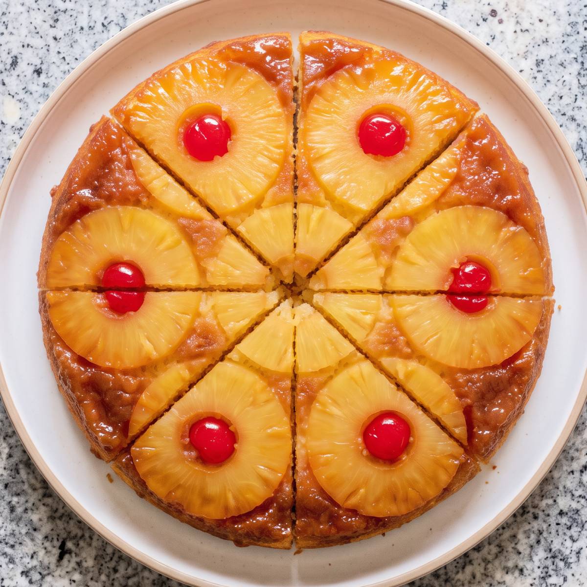 Eggless Pineapple Upside Down Cake