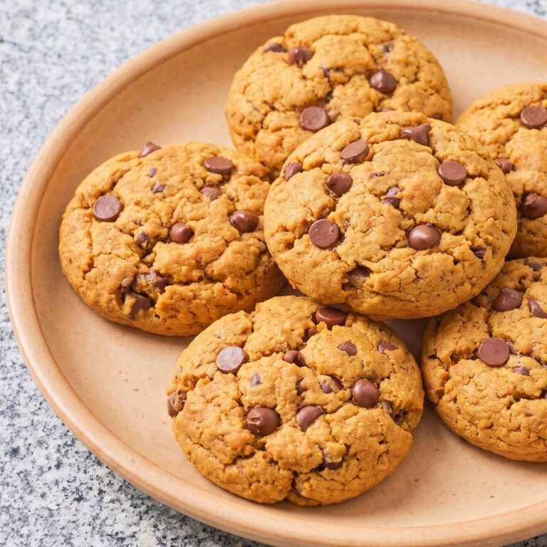 Eggless Pumpkin Chocolate Chip Cookies