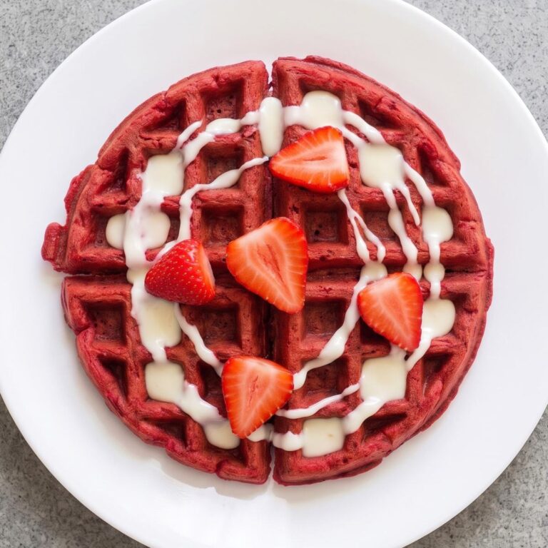 Eggless Red Velvet Waffles