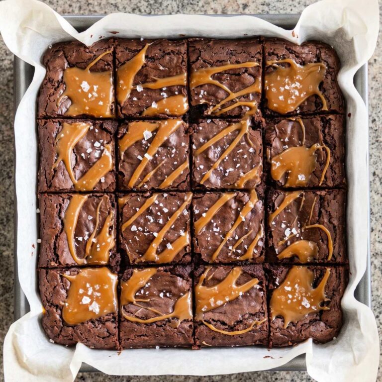 Eggless Salted Caramel Brownies