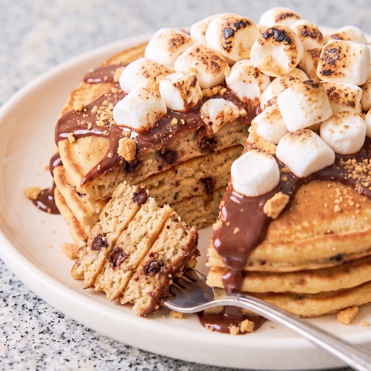 Eggless S'mores Pancakes