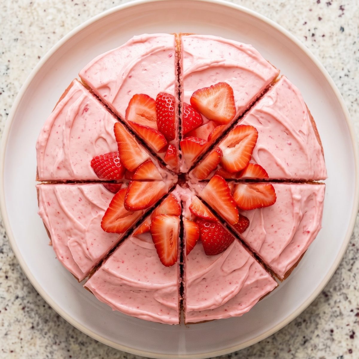 Eggless Strawberry Cake